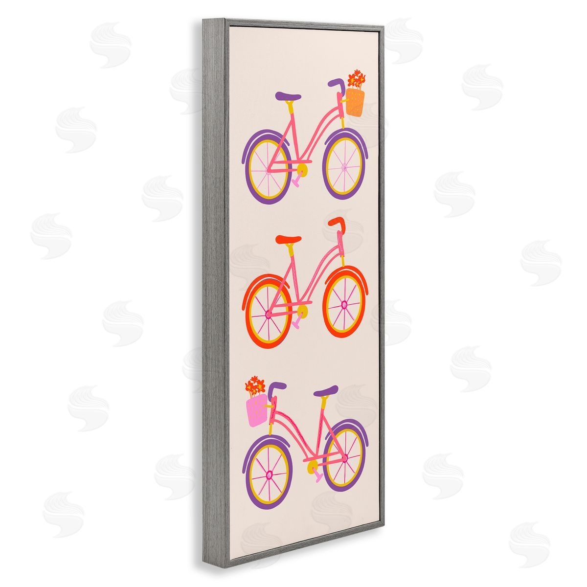 Dina Riddle Bright Bikes Bicycle Trio Canvas Wall Art Print