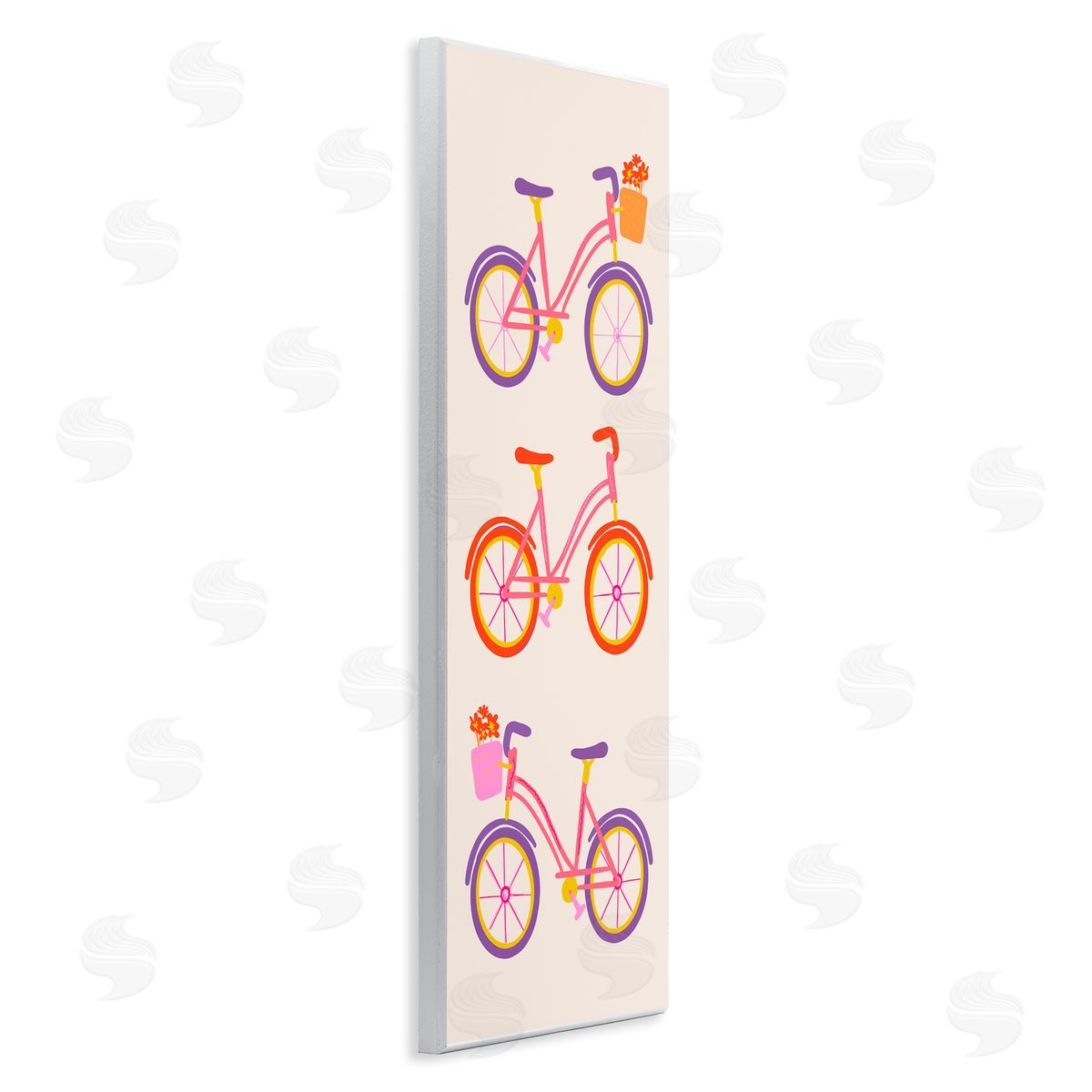 Dina Riddle Bright Bikes Bicycle Trio Canvas Wall Art Print