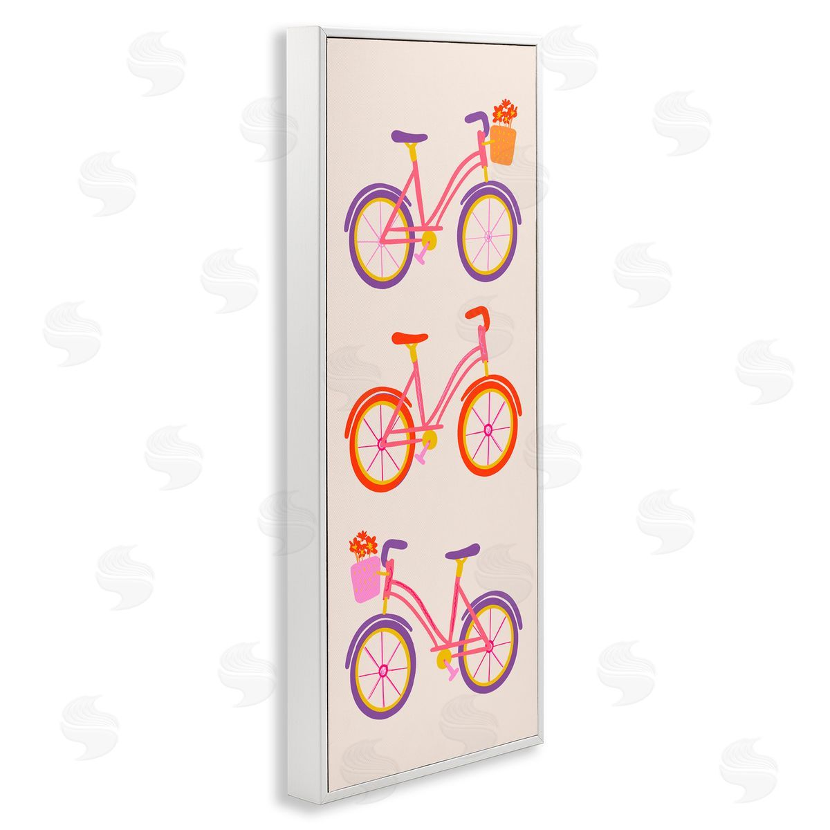 Dina Riddle Bright Bikes Bicycle Trio Canvas Wall Art Print
