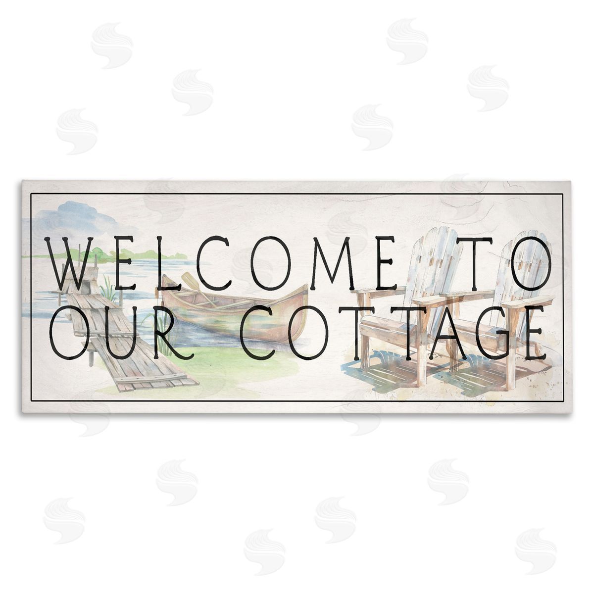 Lil' Rue Welcome Cottage at Lake's Edge Canvas Wall Art Print