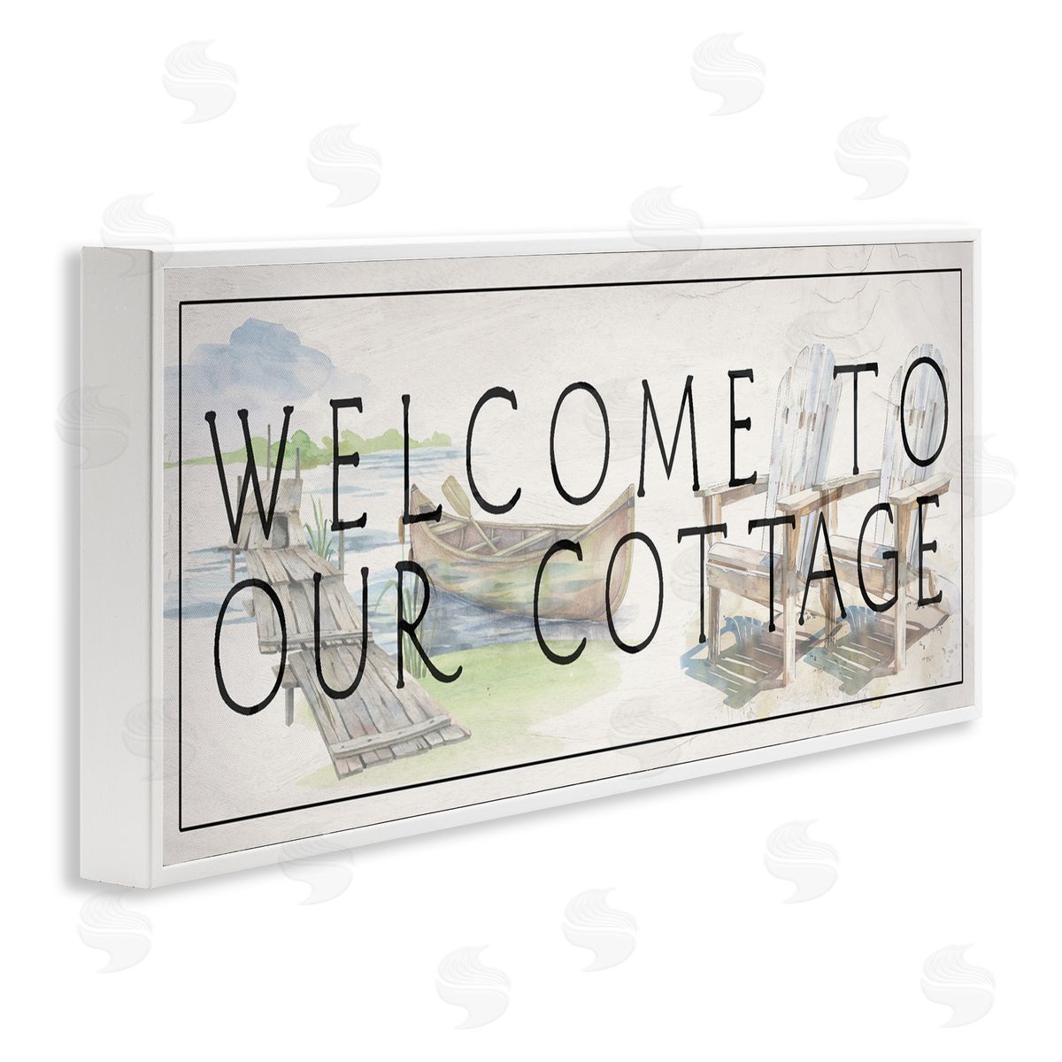 Lil' Rue Welcome Cottage at Lake's Edge Canvas Wall Art Print