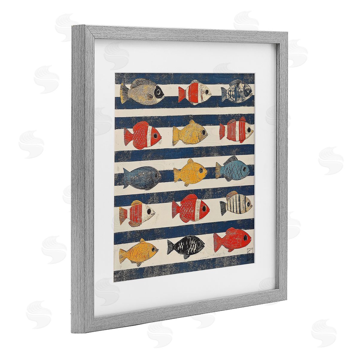 Sara Culpepper Nautical Fish Assortment Canvas Wall Art Print