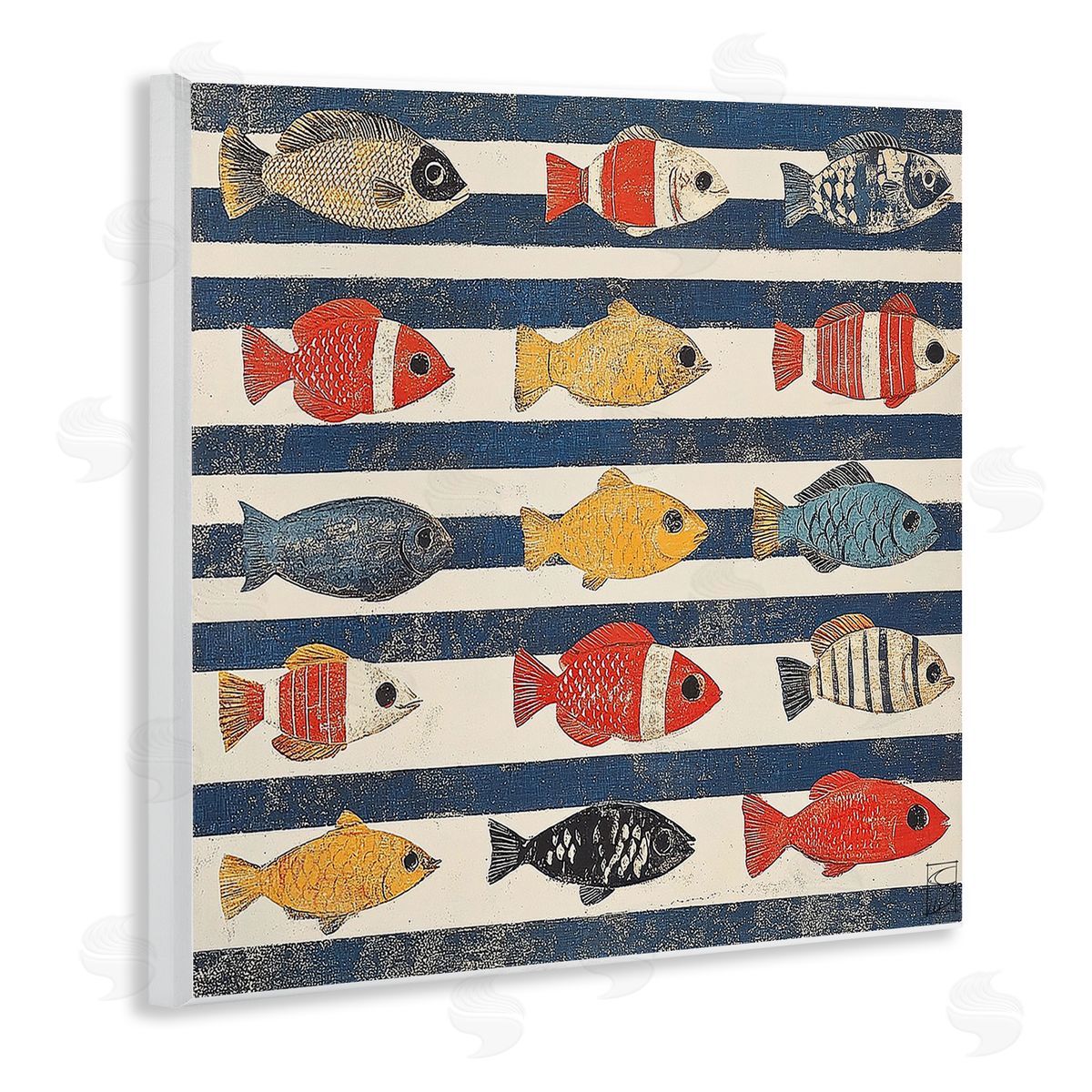 Sara Culpepper Nautical Fish Assortment Canvas Wall Art Print