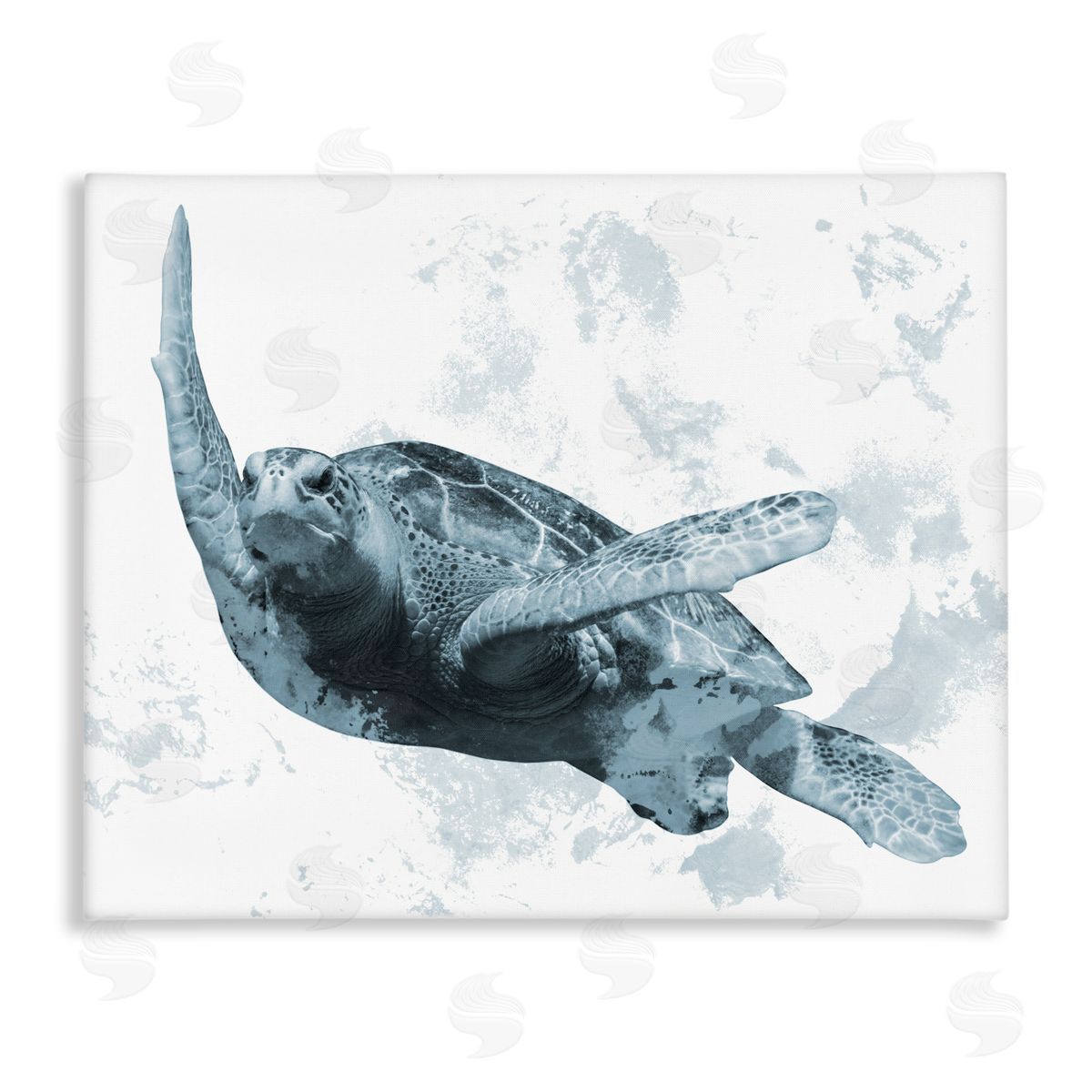 Marcus Prime Weathered Turtle Blue Portrait Canvas Wall Art Print