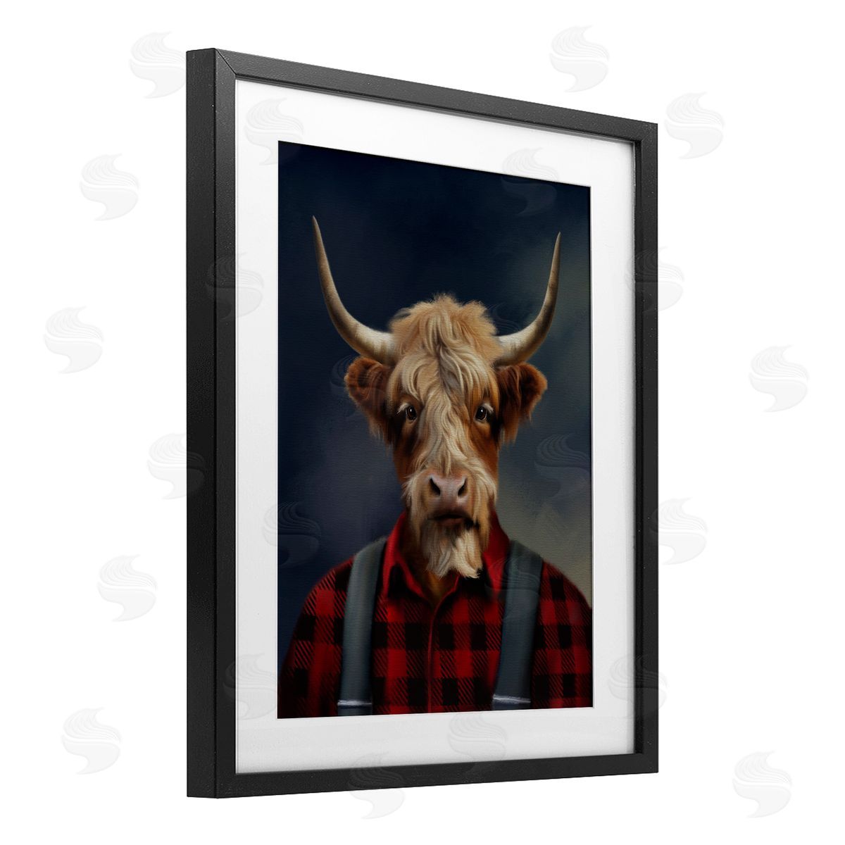 Matthew Piotrowicz Highland Cow Outdoorsman Canvas Wall Art Print