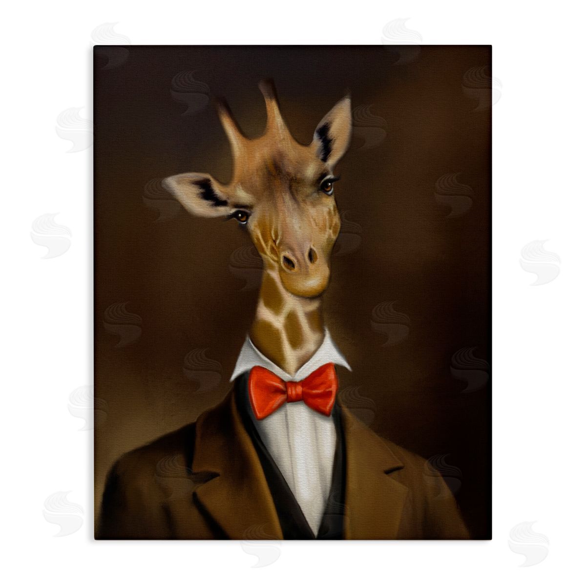 Matthew Piotrowicz Gentleman Giraffe Bowtie Canvas Wall Art Print
