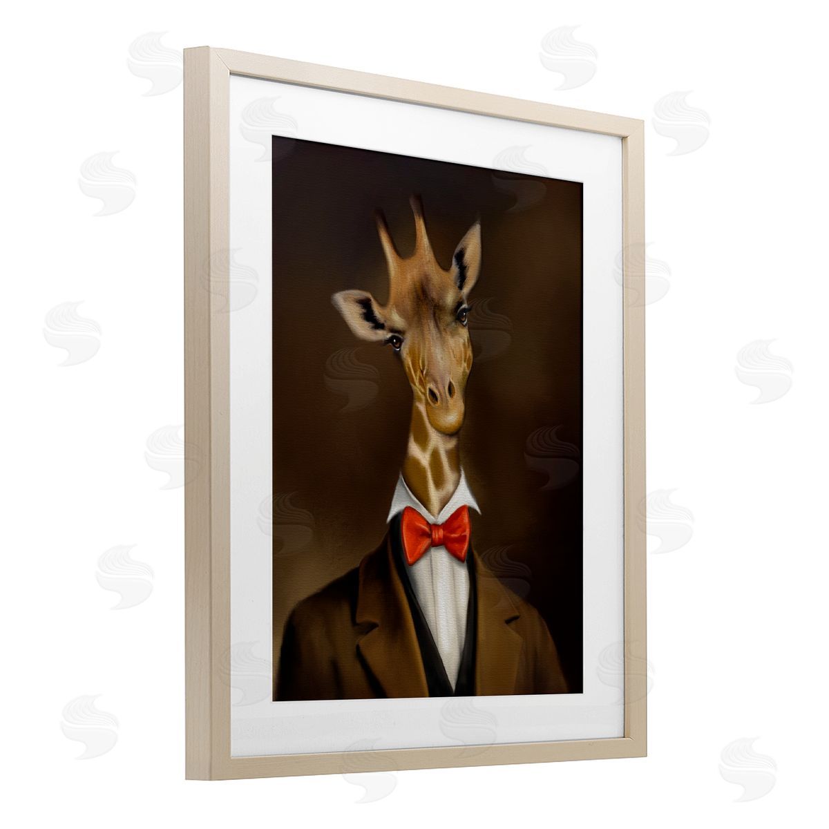 Matthew Piotrowicz Gentleman Giraffe Bowtie Canvas Wall Art Print