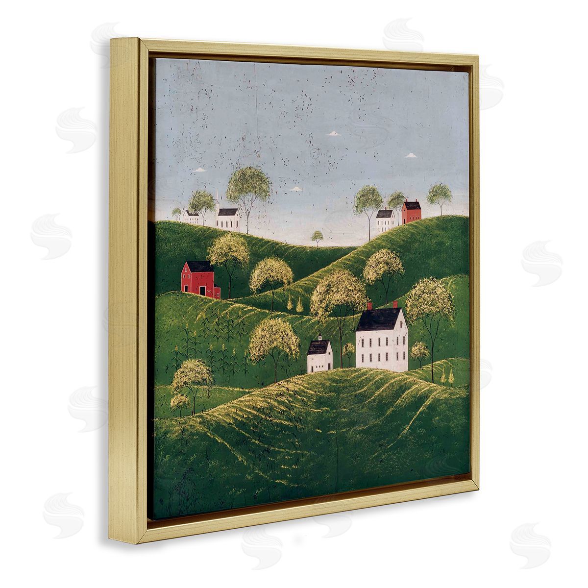 Warren Kimble Rolling Hills in Countryside Village Canvas Wall Art Print
