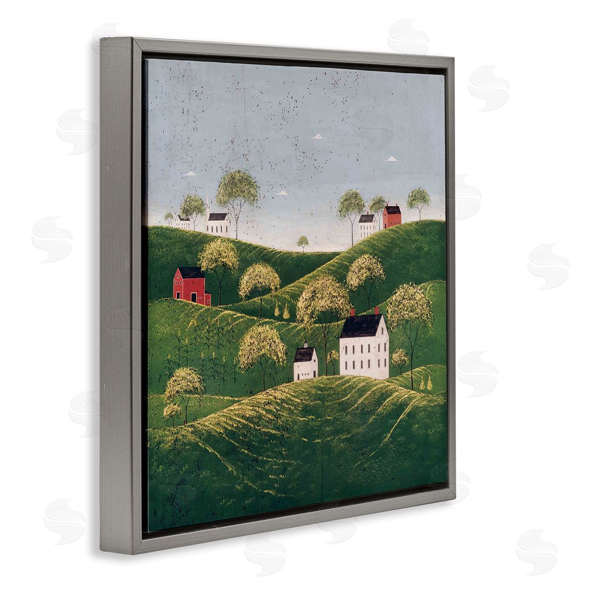 Warren Kimble Rolling Hills in Countryside Village Canvas Wall Art Print