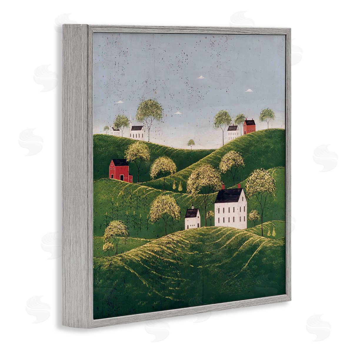 Warren Kimble Rolling Hills in Countryside Village Canvas Wall Art Print