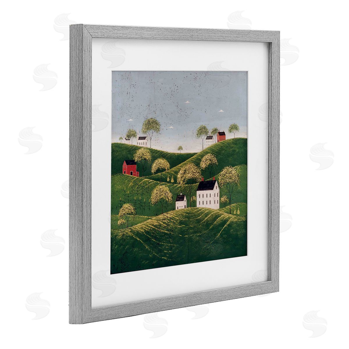 Warren Kimble Rolling Hills in Countryside Village Canvas Wall Art Print
