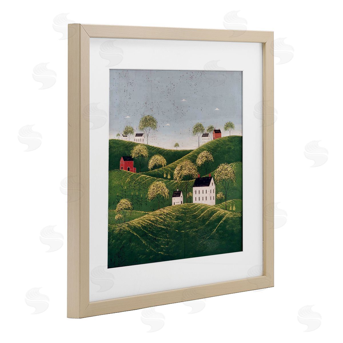 Warren Kimble Rolling Hills in Countryside Village Canvas Wall Art Print