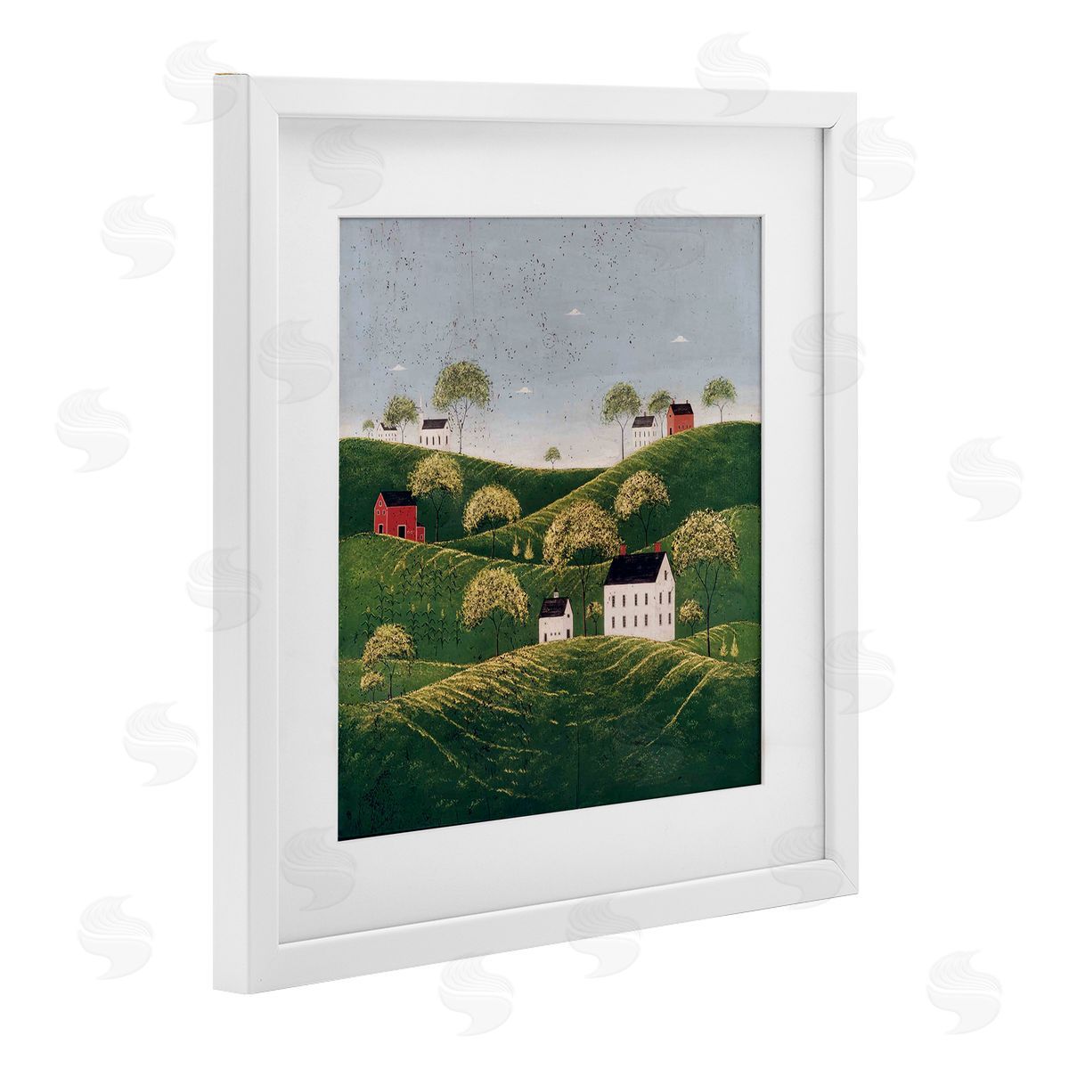 Warren Kimble Rolling Hills in Countryside Village Canvas Wall Art Print