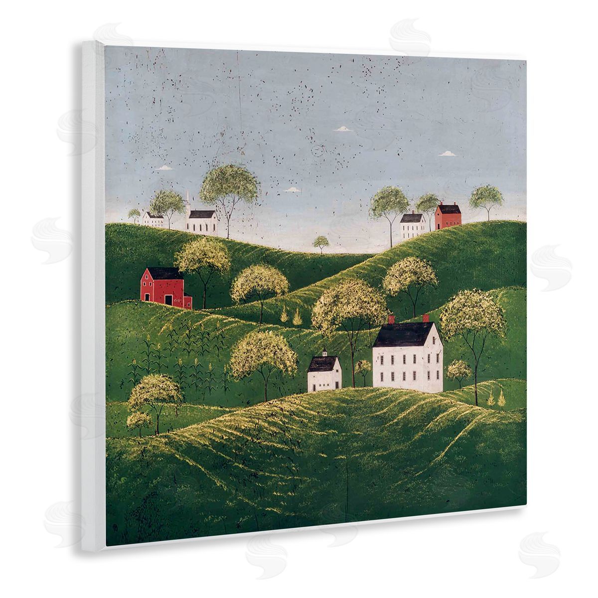 Warren Kimble Rolling Hills in Countryside Village Canvas Wall Art Print