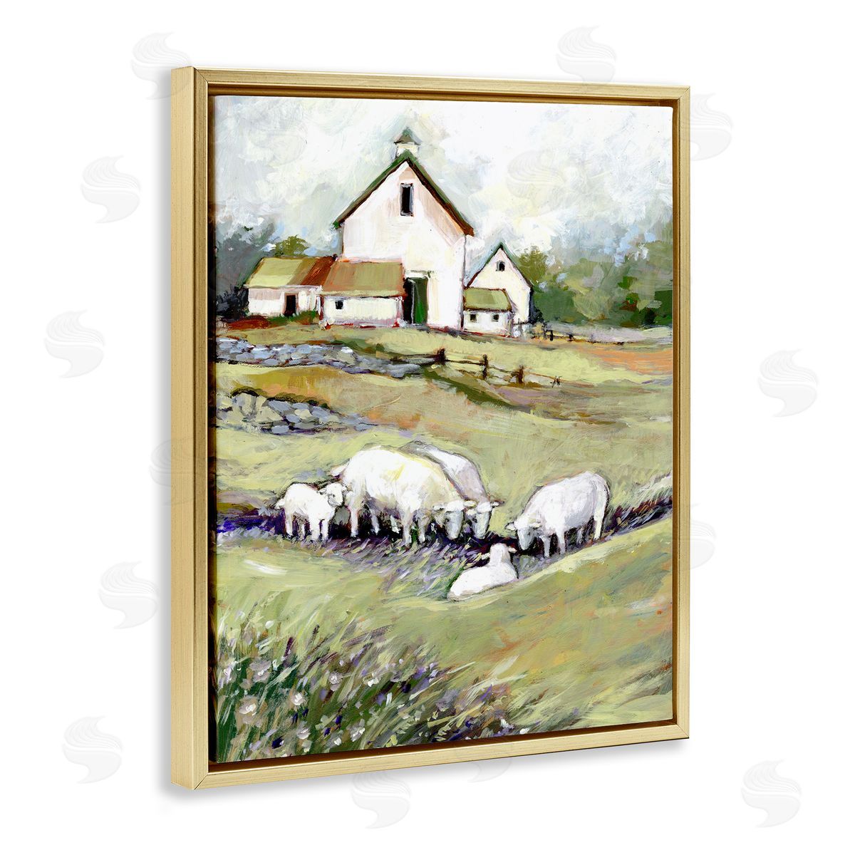 Susan Winget Barn with Grazing Sheep Canvas Wall Art Print