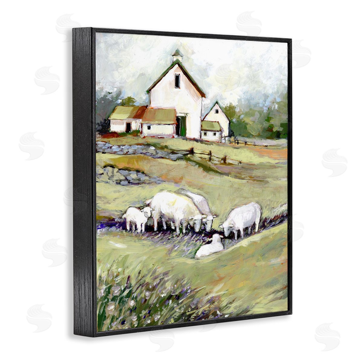 Susan Winget Barn with Grazing Sheep Canvas Wall Art Print