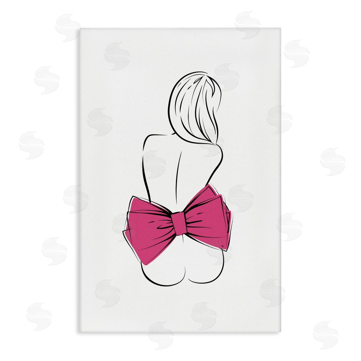 Martina Pavlova Pink Bow Nude Canvas Wall Art Print