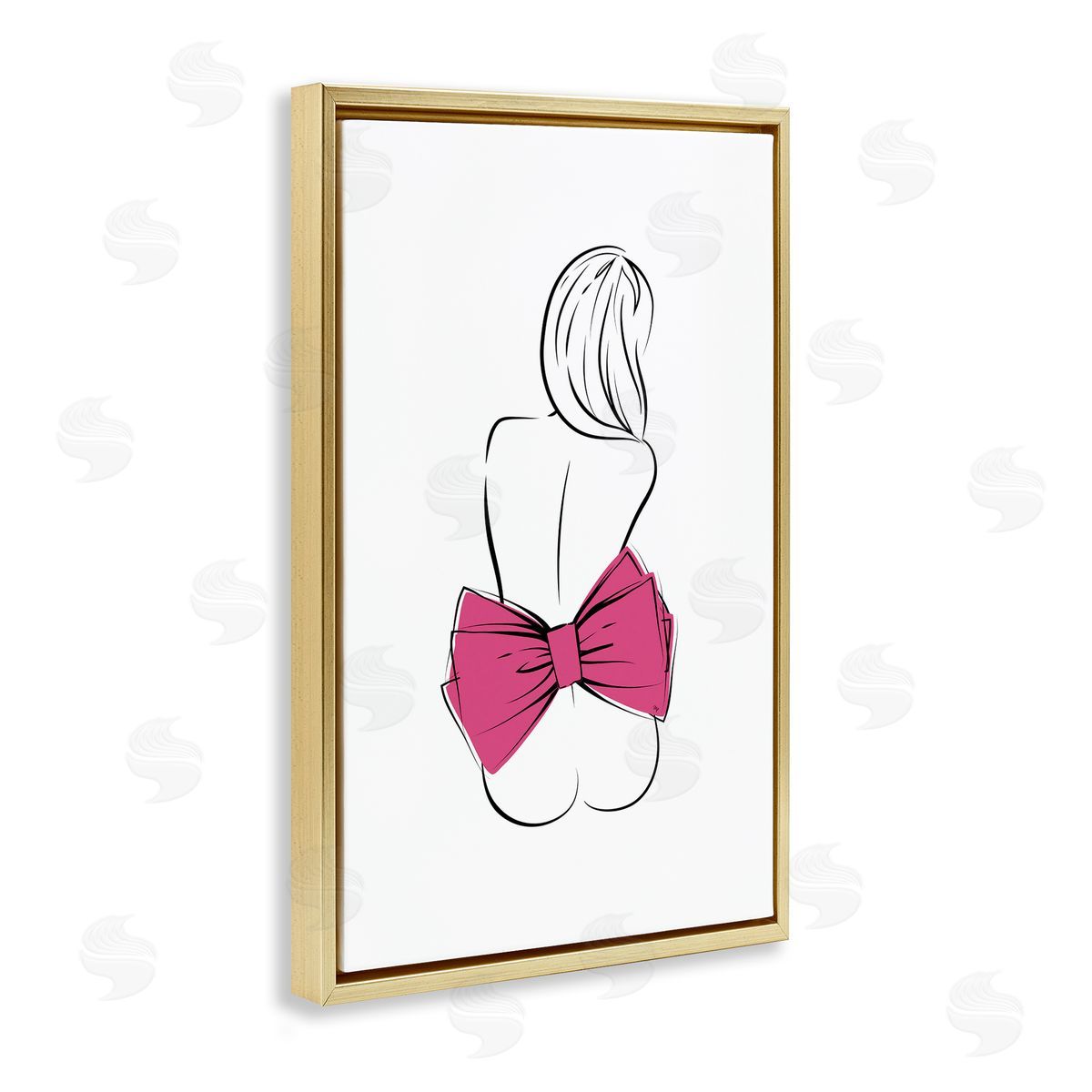 Martina Pavlova Pink Bow Nude Canvas Wall Art Print