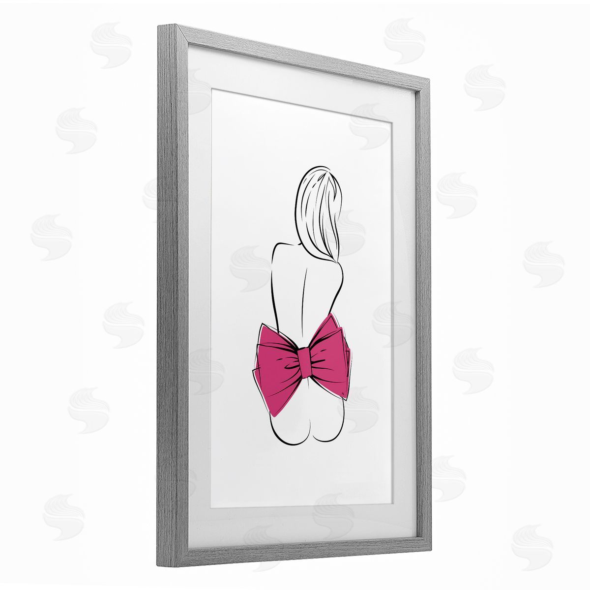 Martina Pavlova Pink Bow Nude Canvas Wall Art Print