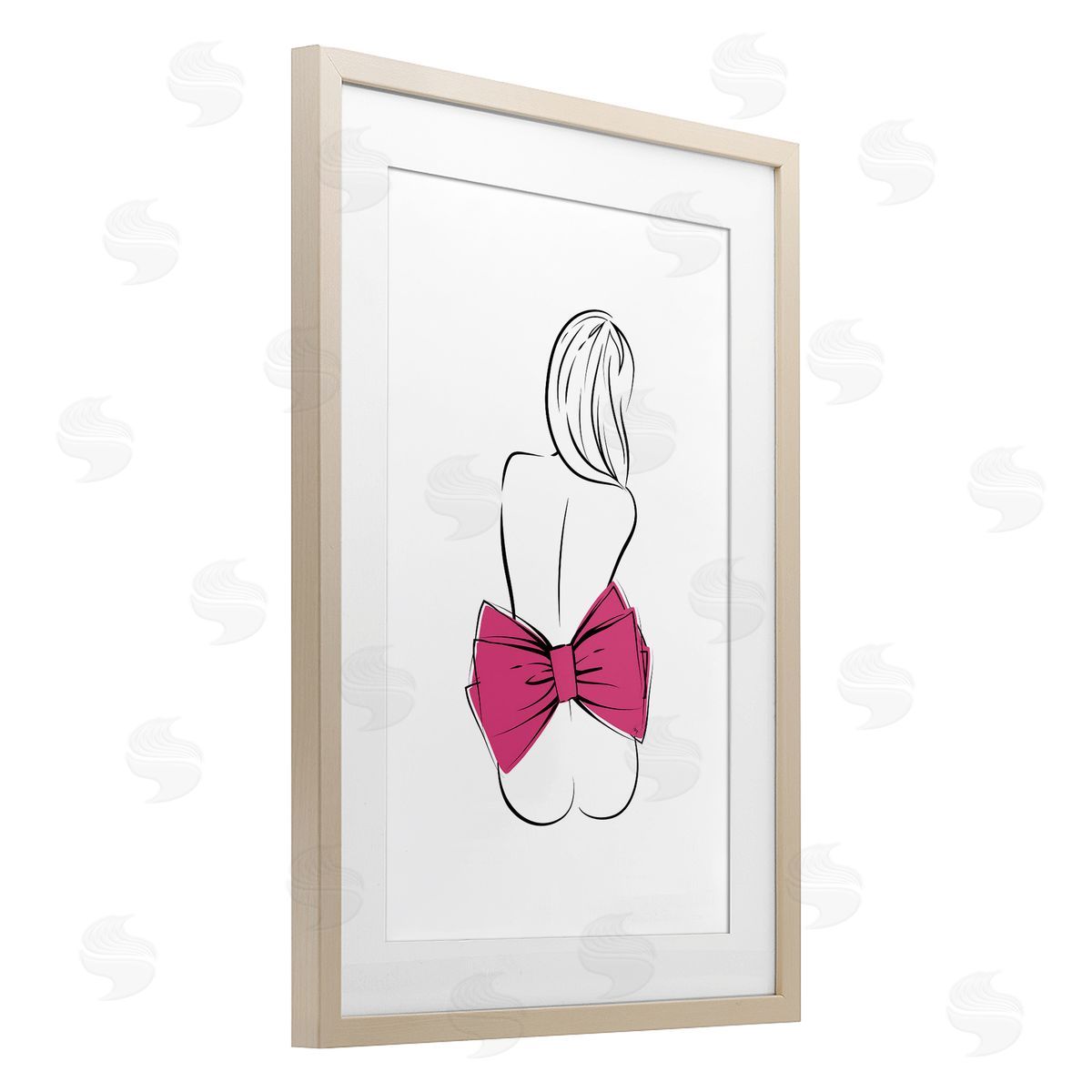 Martina Pavlova Pink Bow Nude Canvas Wall Art Print