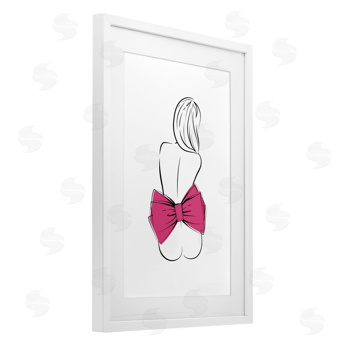 Martina Pavlova Pink Bow Nude Canvas Wall Art Print