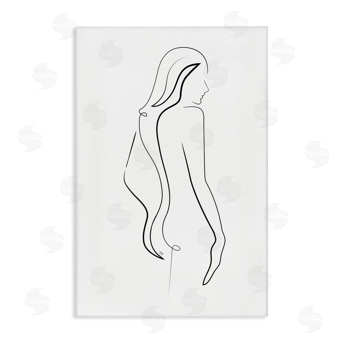 Martina Pavlova Minimal Female Figure Lines Canvas Wall Art Print