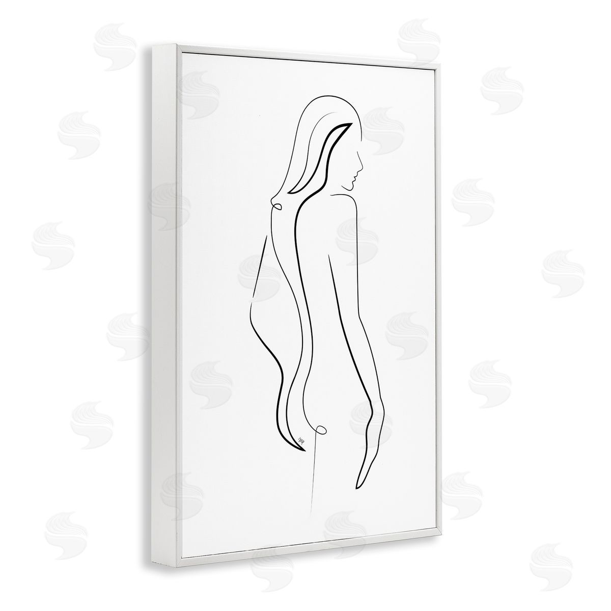Martina Pavlova Minimal Female Figure Lines Canvas Wall Art Print