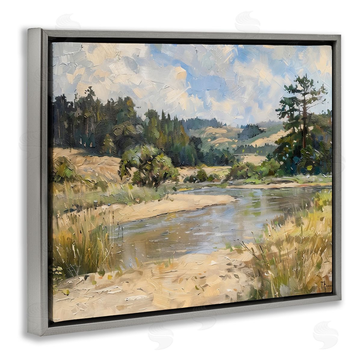 LSR Creative Studio Sunlit River Landscape Canvas Wall Art Print