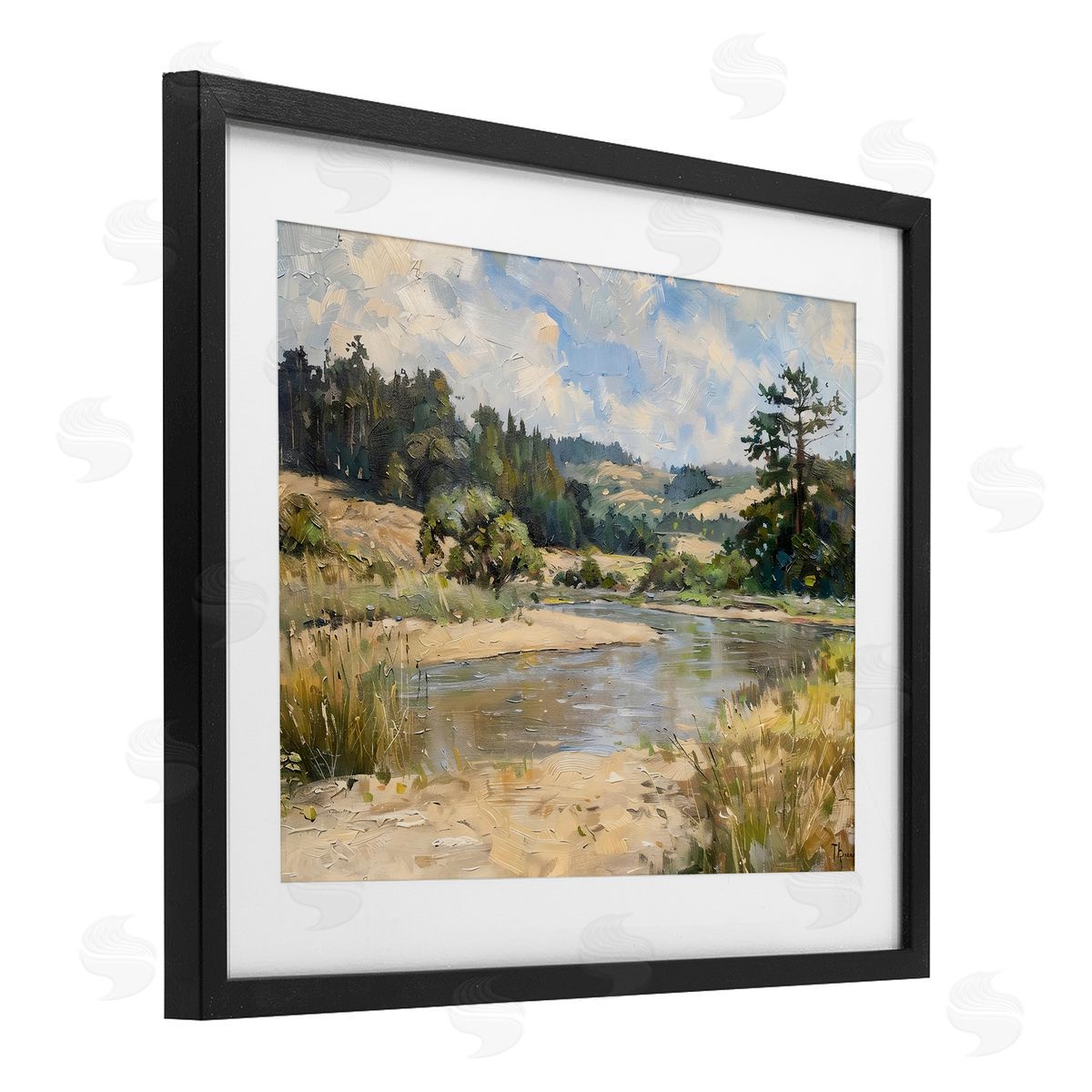 LSR Creative Studio Sunlit River Landscape Canvas Wall Art Print