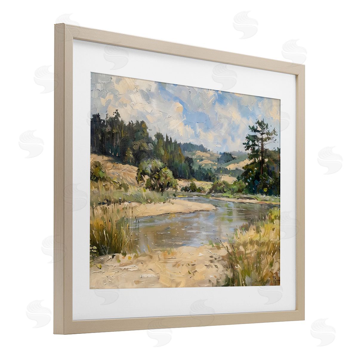 LSR Creative Studio Sunlit River Landscape Canvas Wall Art Print