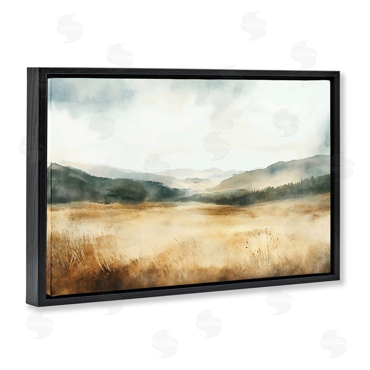LSR Creative Studio Foggy Landscape Distant Hills Canvas Wall Art Print