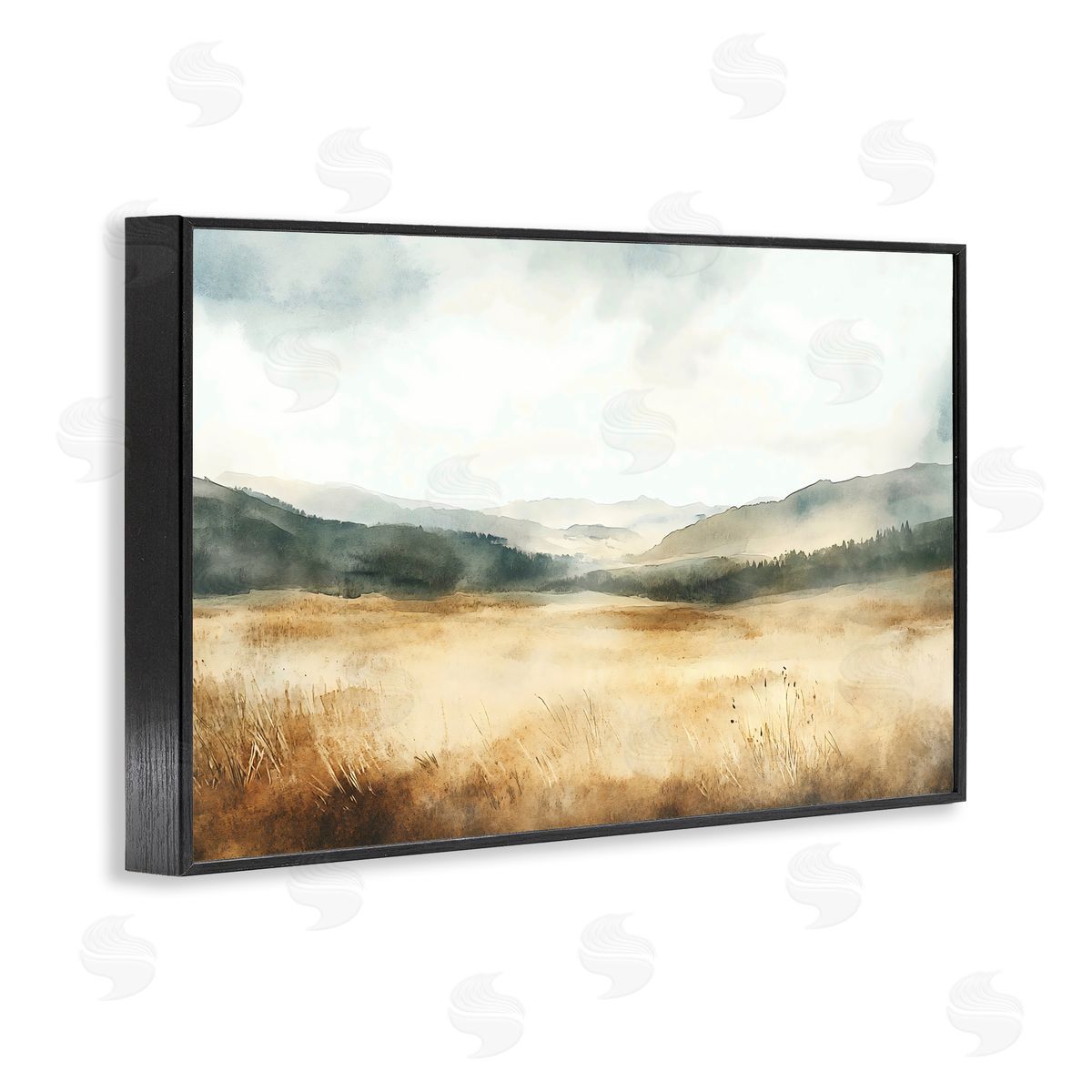LSR Creative Studio Foggy Landscape Distant Hills Canvas Wall Art Print