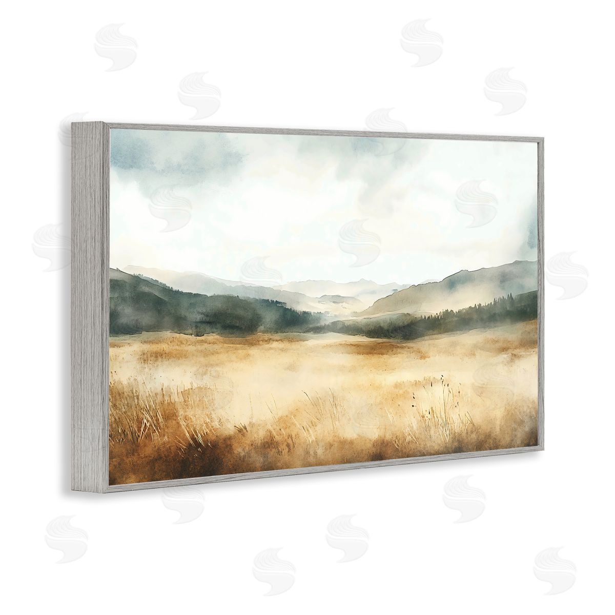 LSR Creative Studio Foggy Landscape Distant Hills Canvas Wall Art Print