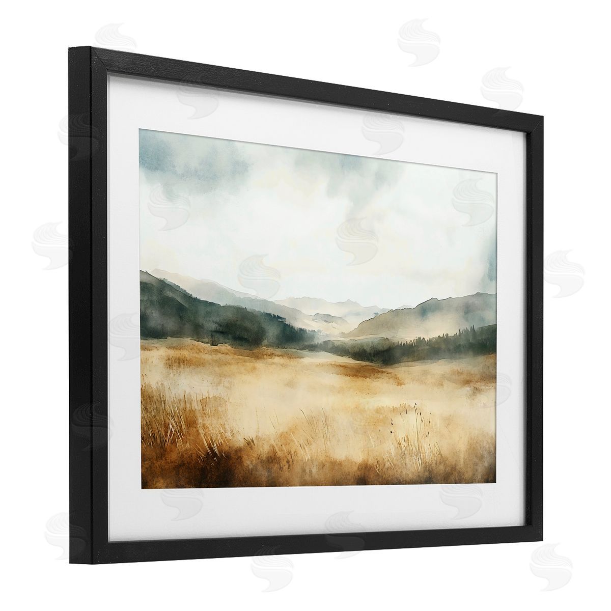 LSR Creative Studio Foggy Landscape Distant Hills Canvas Wall Art Print