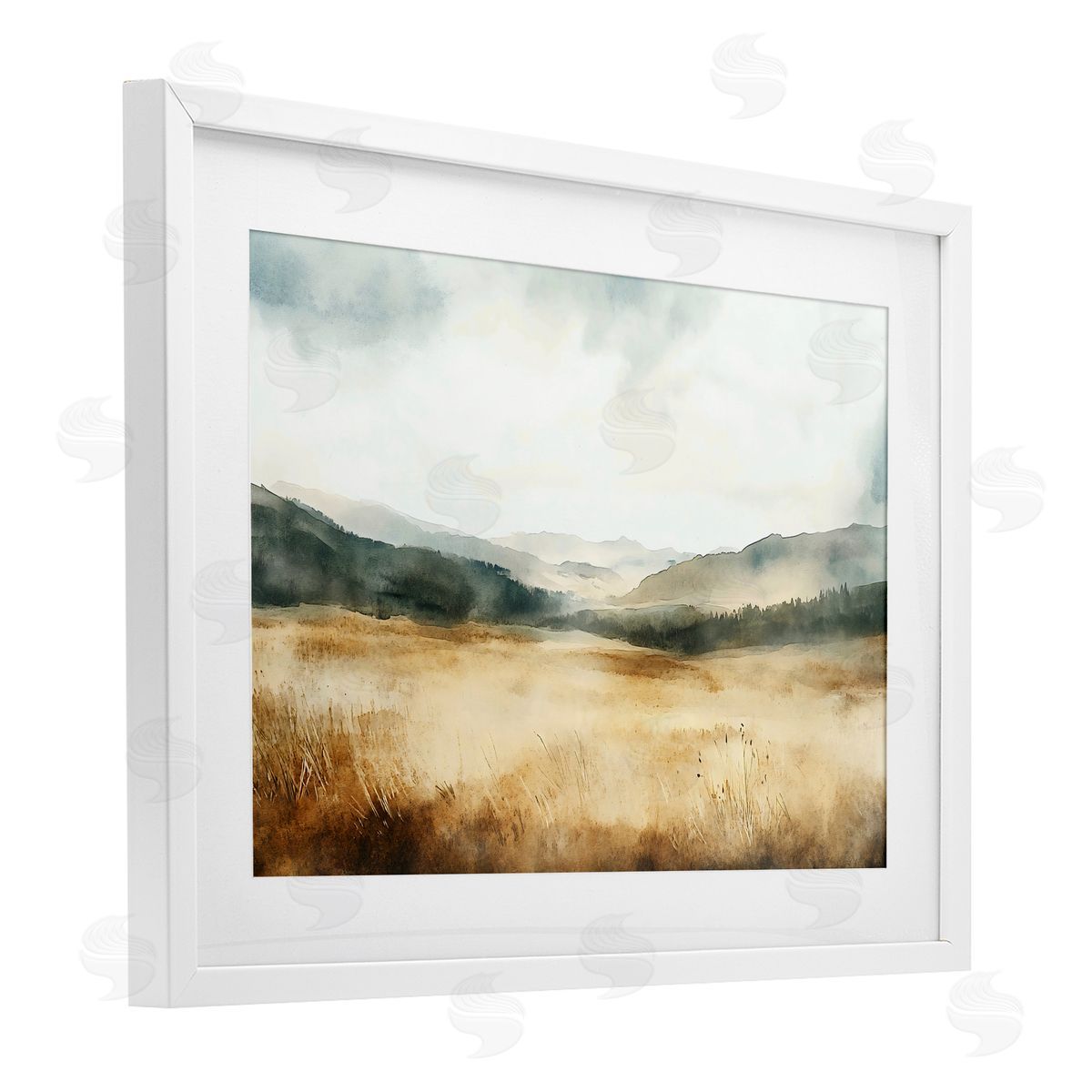 LSR Creative Studio Foggy Landscape Distant Hills Canvas Wall Art Print