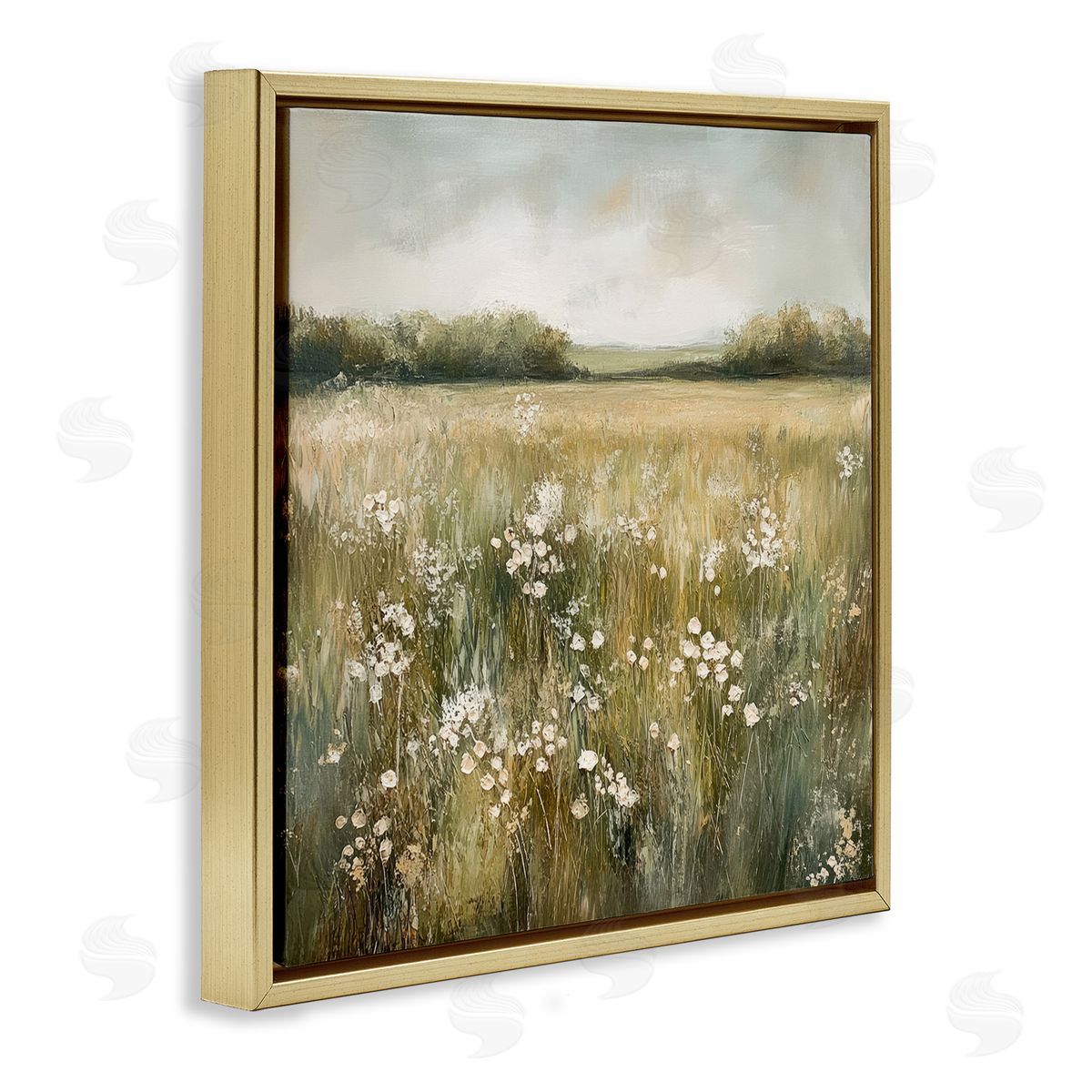 Petal Prints Design Neutral Field Of Flowers Canvas Wall Art Print