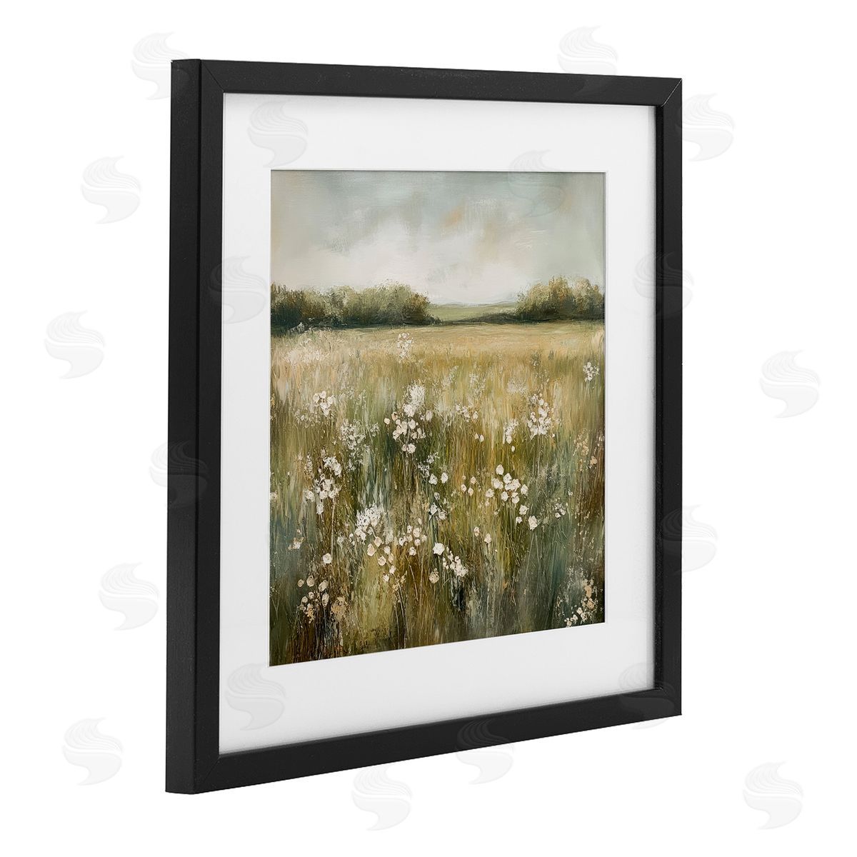 Petal Prints Design Neutral Field Of Flowers Canvas Wall Art Print