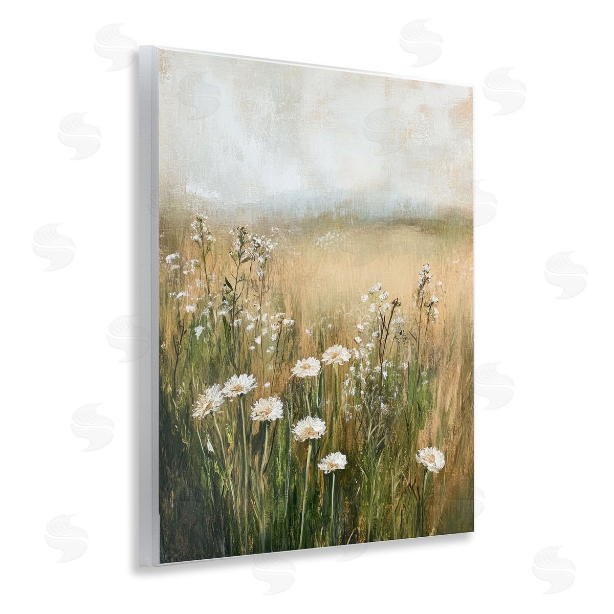 Petal Prints Design A Few White Flowers Canvas Wall Art Print