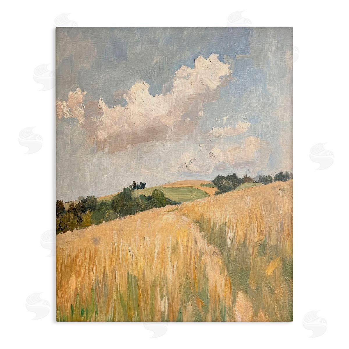 Petal Prints Design Walked Through Wheat Canvas Wall Art Print