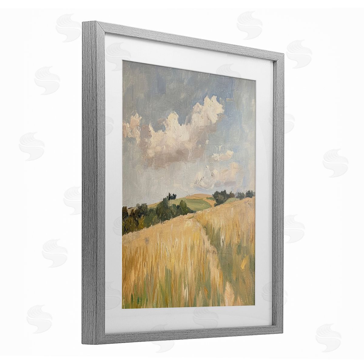 Petal Prints Design Walked Through Wheat Canvas Wall Art Print