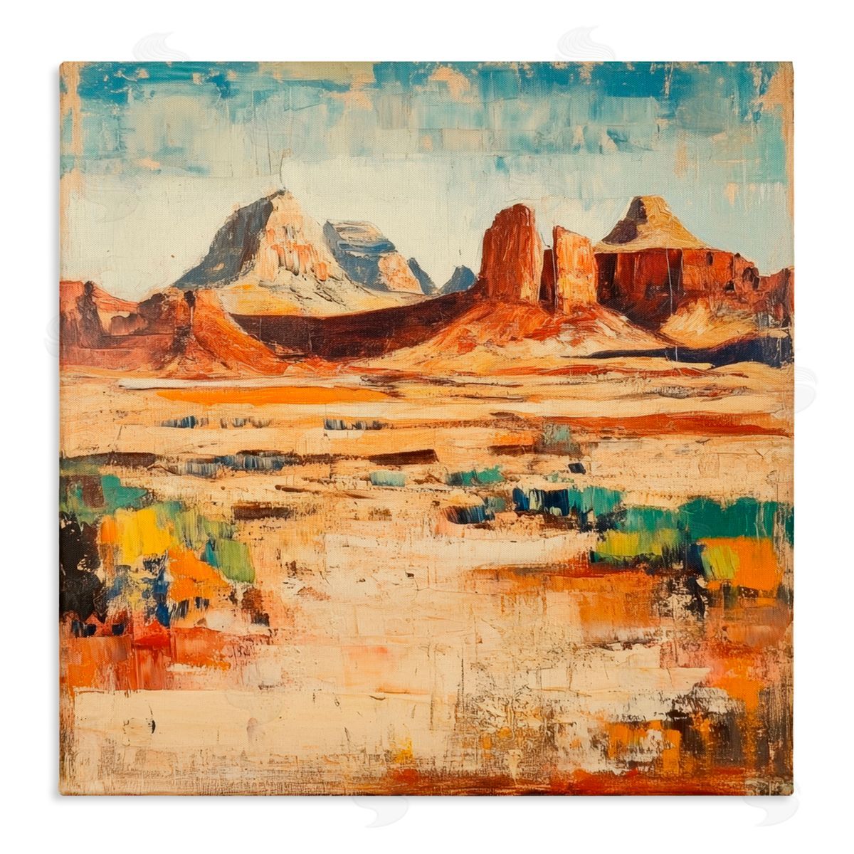 Petal Prints Design Wild West Desert Impression Canvas Wall Art Print