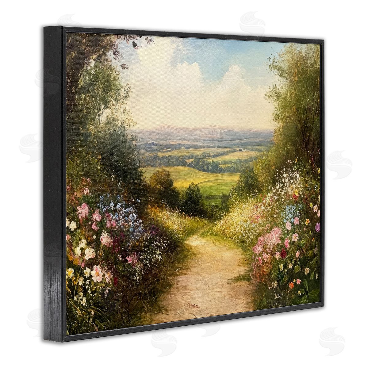 Petal Prints Design Wildflower Lane Landscape Canvas Wall Art Print