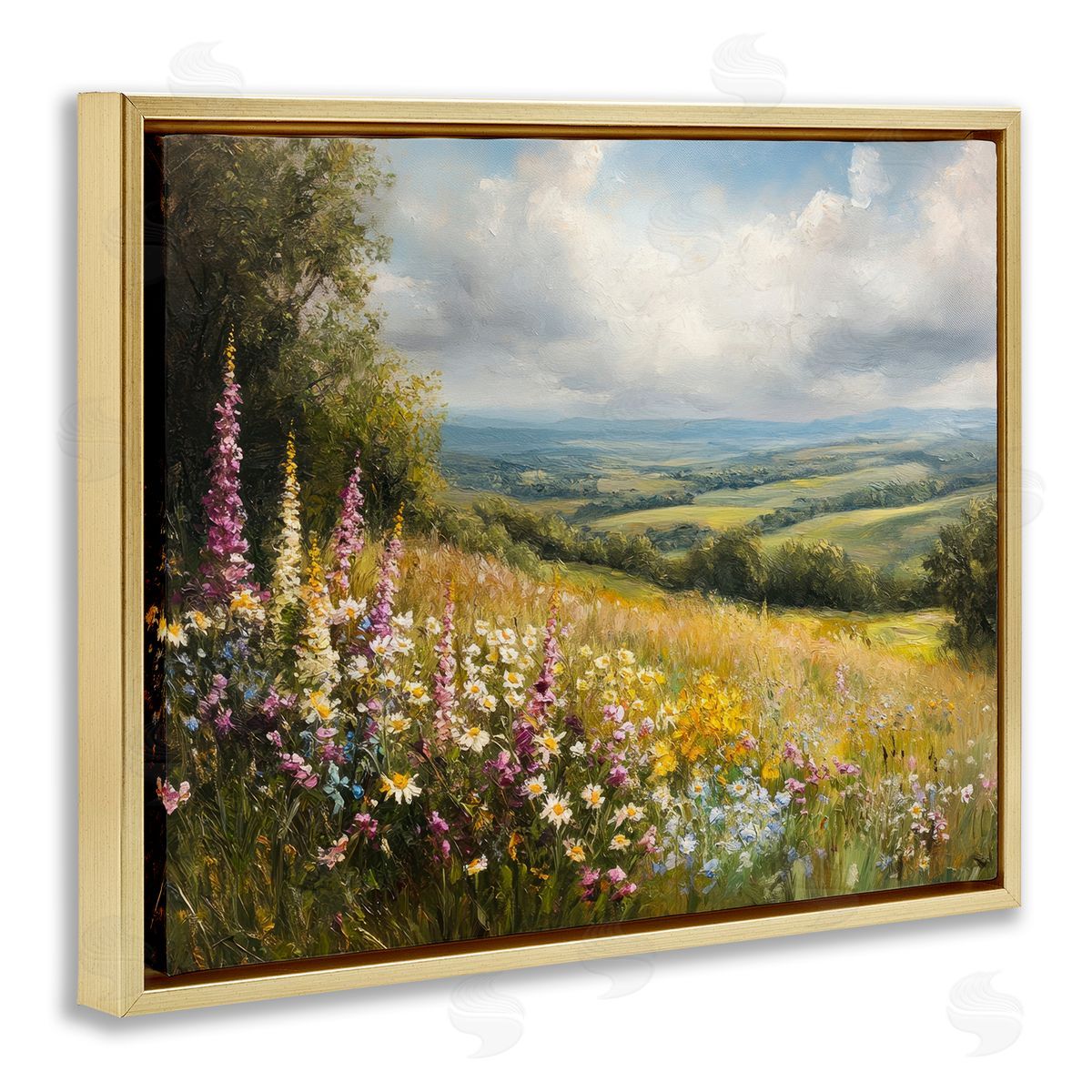 Petal Prints Design Tall Hyacinth Wildflower Patch Canvas Wall Art Print