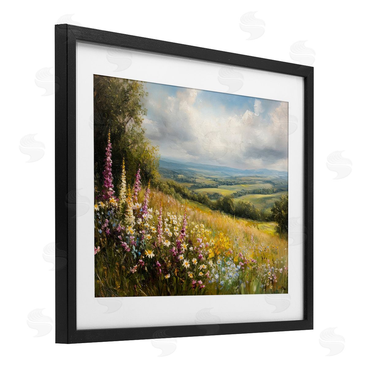 Petal Prints Design Tall Hyacinth Wildflower Patch Canvas Wall Art Print