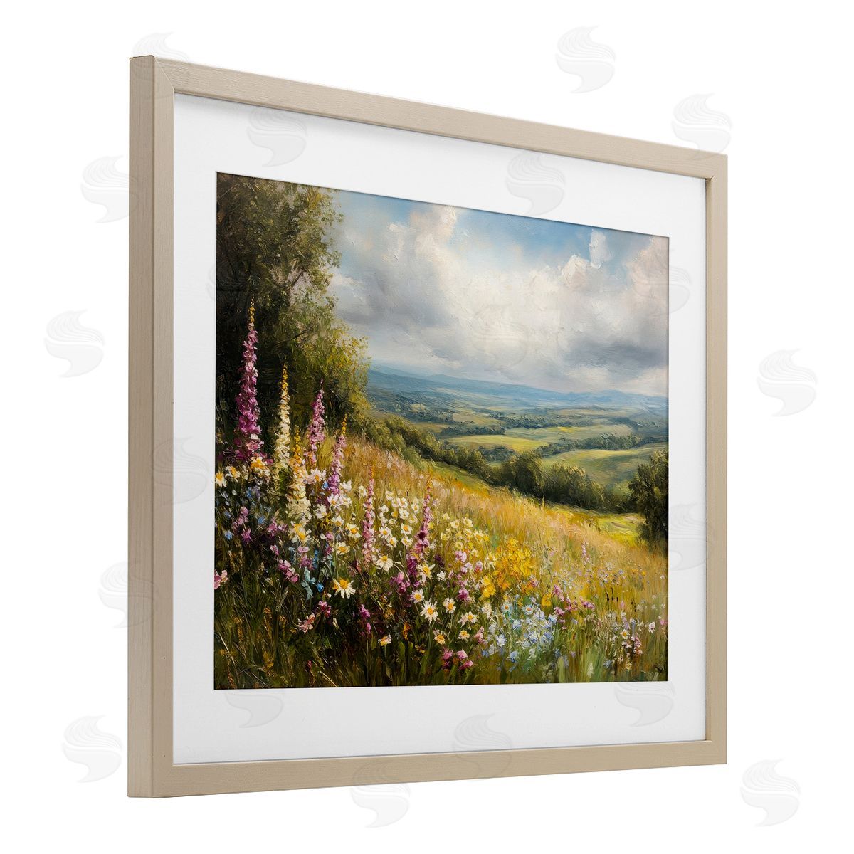 Petal Prints Design Tall Hyacinth Wildflower Patch Canvas Wall Art Print