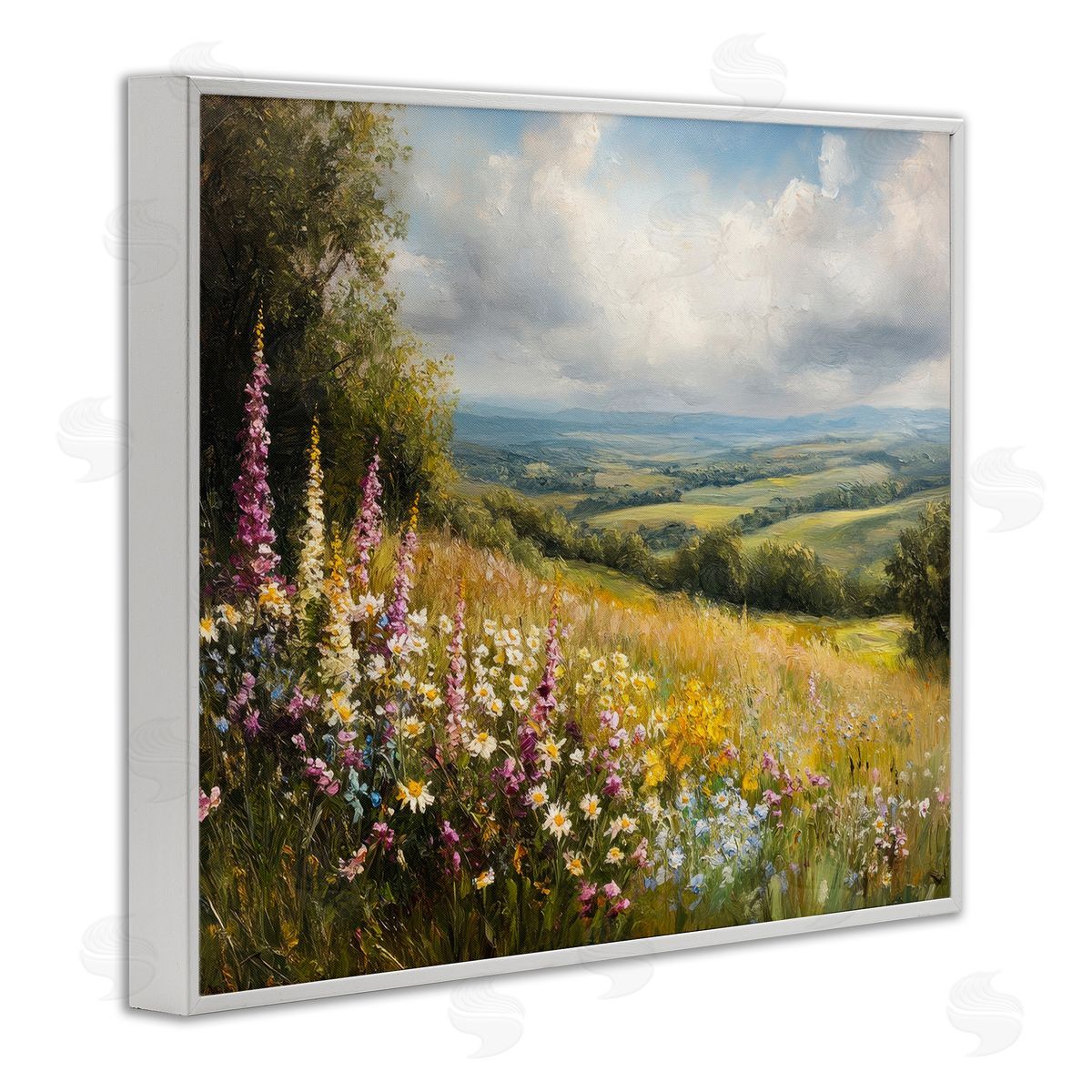 Petal Prints Design Tall Hyacinth Wildflower Patch Canvas Wall Art Print