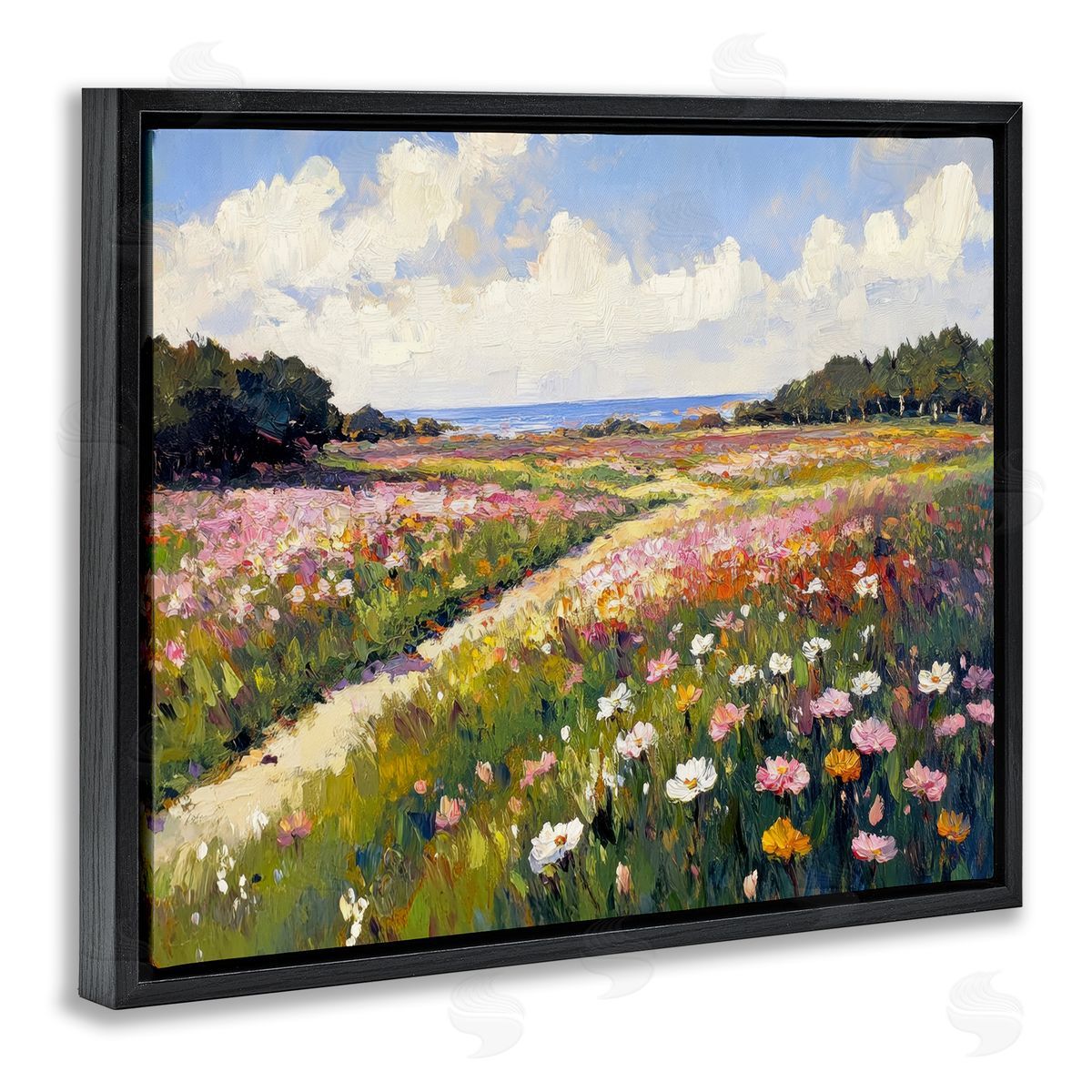 Petal Prints Design Romance Walkway with Flowers Canvas Wall Art Print