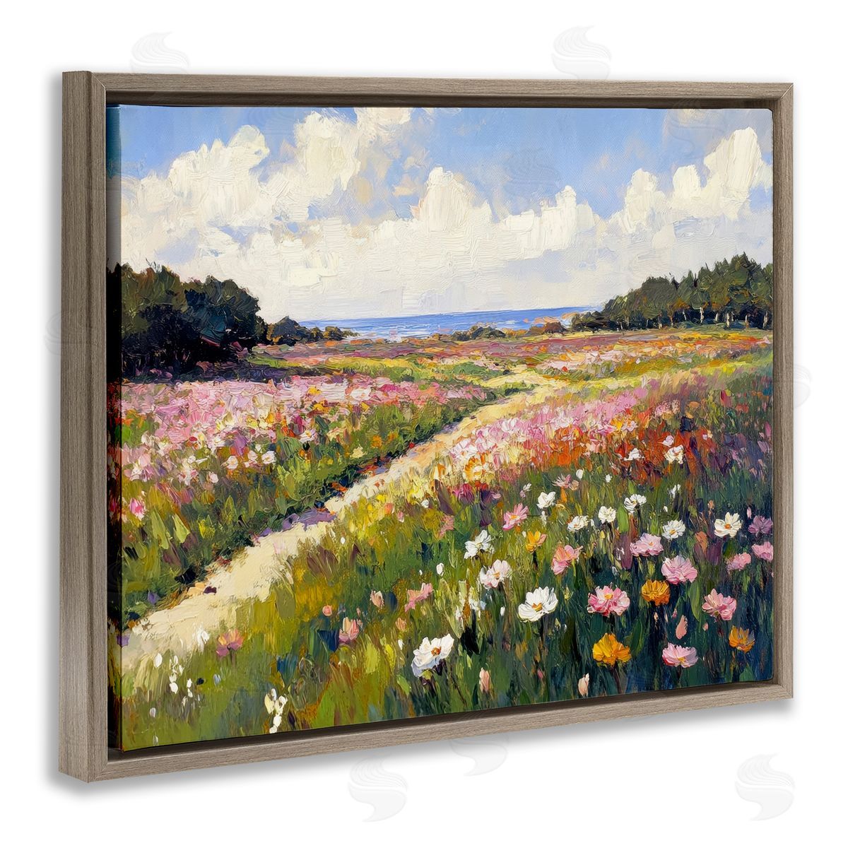 Petal Prints Design Romance Walkway with Flowers Canvas Wall Art Print