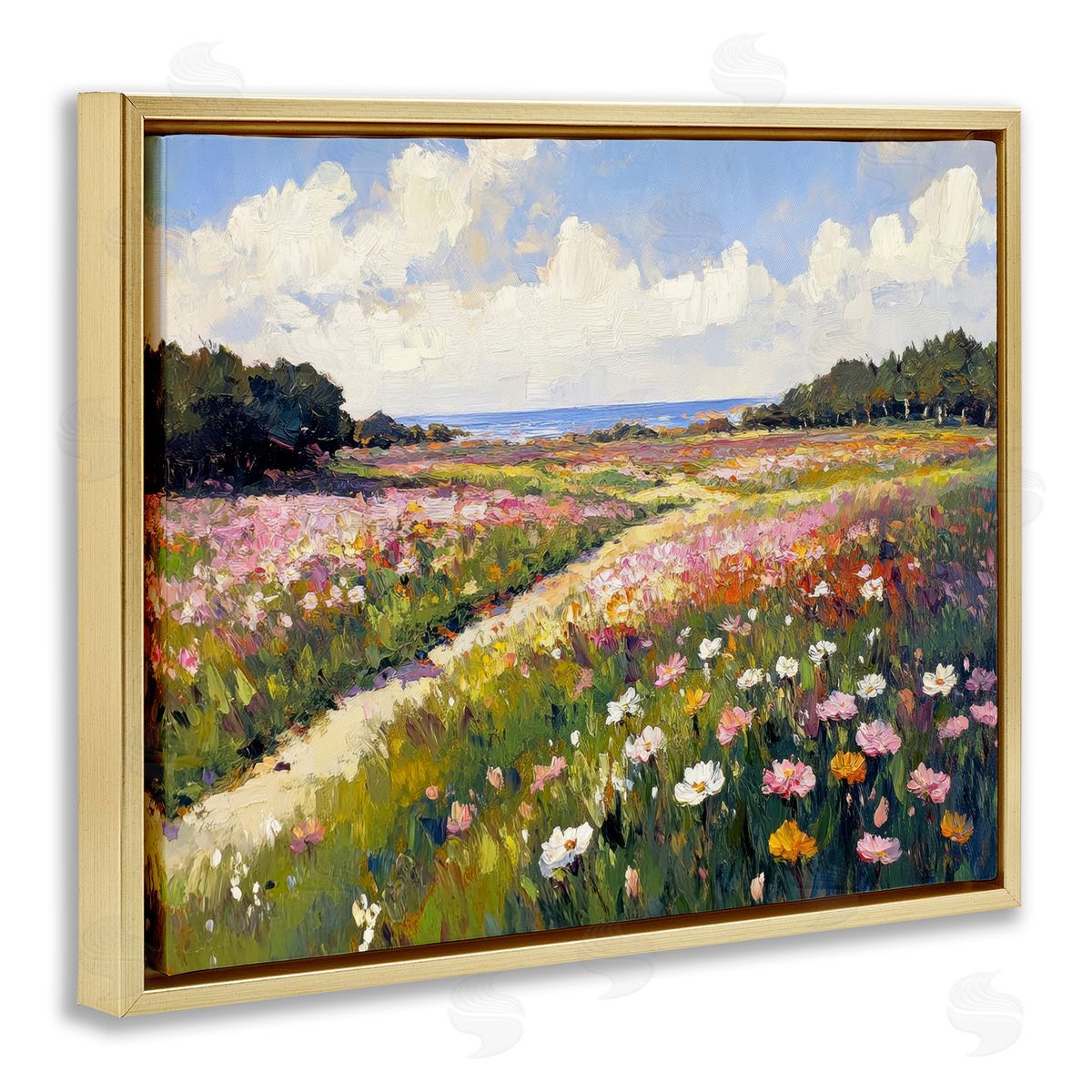 Petal Prints Design Romance Walkway with Flowers Canvas Wall Art Print