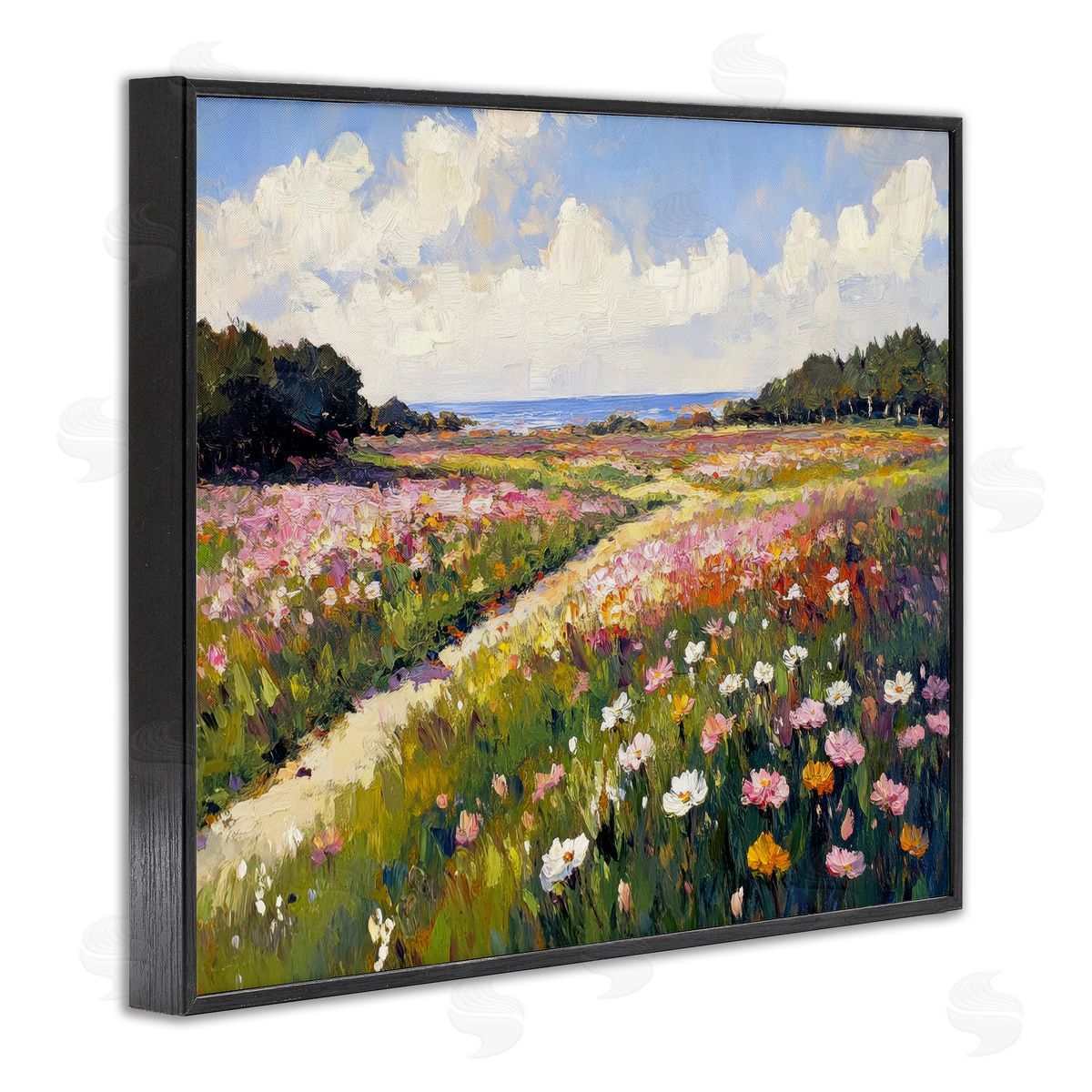 Petal Prints Design Romance Walkway with Flowers Canvas Wall Art Print